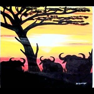 African print on cloth canvas